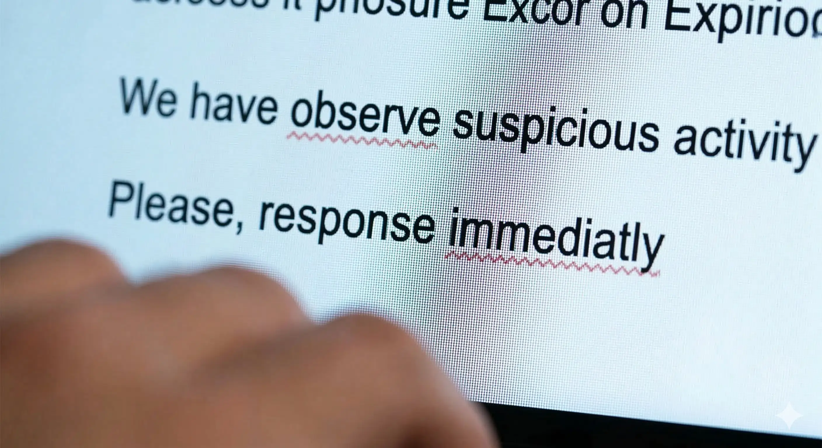 Phishing email with Poor Grammar and Spelling